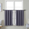 Ava Greyish Purple 36 Inch Long Cafe Tier Curtains 2 Panels (Greyish Purple / 40"W x 36"L (Pack of 2))