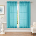Turquoise Sheer Curtains 63 Inches 2 Panels for Living Room 59" Wide (Turquoise / 59"W x 63"L (Pack of 2))