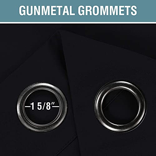 Blackout Curtain for Living Room Thermal Insulated Window Treatment Curtain 54 inch Length Energy Saving Solid Grommet Top Blackout Drape (52"W x 54"L (Pack of 1) / Jet Black)