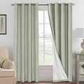 Bedroom Curtains Blackout (Sage / 52"W x 84"L (Pack of 2))