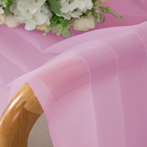 Light Pink Sheer Curtains 54 Inch Length 2 Panels (Light Pink / 42"W x 54"L (Pack of 2))
