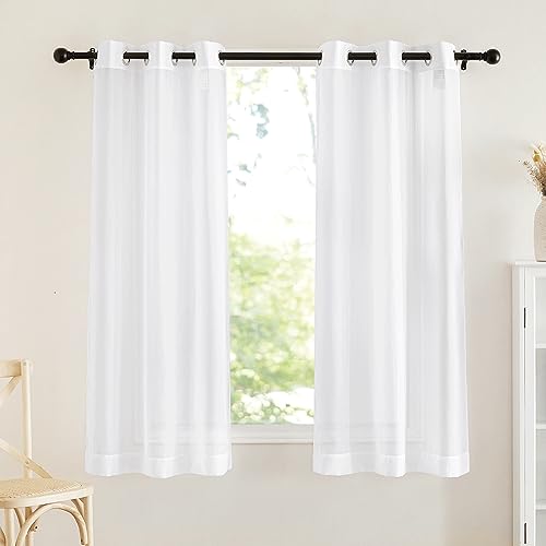 Soft Voile White Sheer Curtains 63 inches Long (White / 42"W x 63"L (Pack of 2))