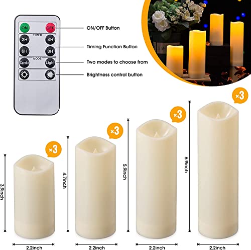 12 Pack Flameless Candles Battery Operated Waterproof Led Candles (12 Pack Ivory)