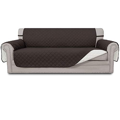 Reversible Couch Cover (Chocolate/Ivory / X-Large Sofa)