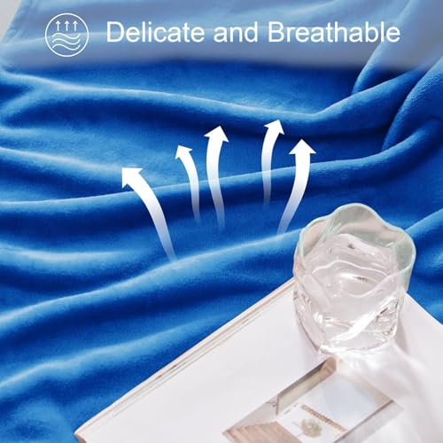 Soft Large Fleece Throw Blanket for Couch (Cobalt Blue / Throw XL (50" x 70"))
