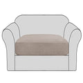 High Stretch Individual Seat Cushion Covers Sofa Slipcovers Couch Cushion Covers Sofa Covers Featuring Jacquard Textured Twill Fabric (Sand)