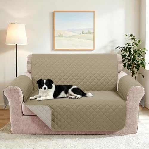 Loveseat Couch Cover for Dogs (Camel/Beige / Loveseat - Small (45"))