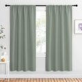 Window Curtains Blackout Drapes (Greyish Green / 42"W x 72"L (Pack of 2))