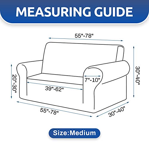 Stretch Loveseat Couch Cover (Beige / Medium)