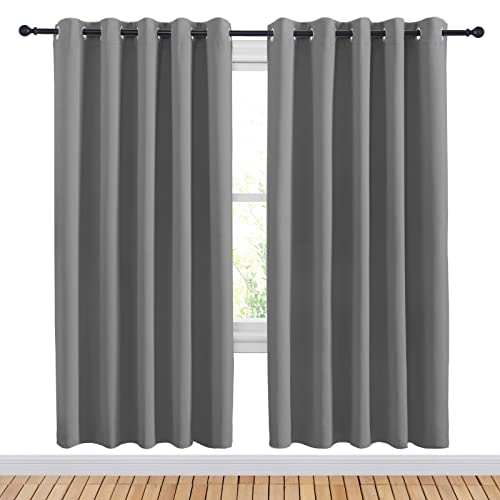 Bedroom Curtains Blackout Drapery Panels (Silver Gray / 70"W x 72"L (Pack of 2))