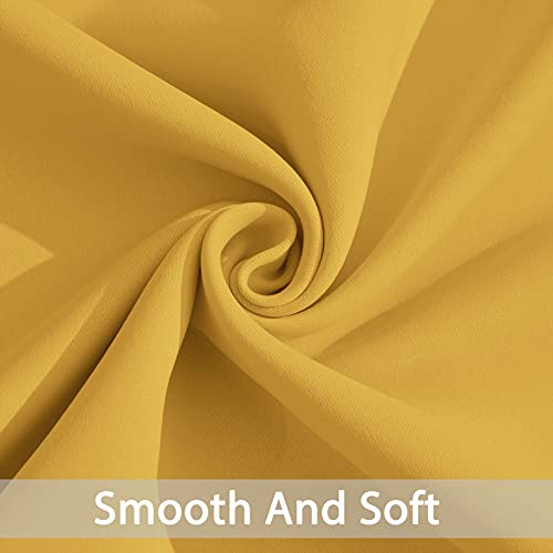 Room Darkening Curtains 52x72 inch Long Mustard Yellow (Mustard Yellow / 52"W x 72"L (Pack of 2))