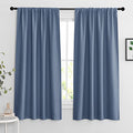 Blackout Curtains for Bedroom Living Room Nursery 63 inches Long (Stone Blue / 42"W x 63"L (Pack of 2))