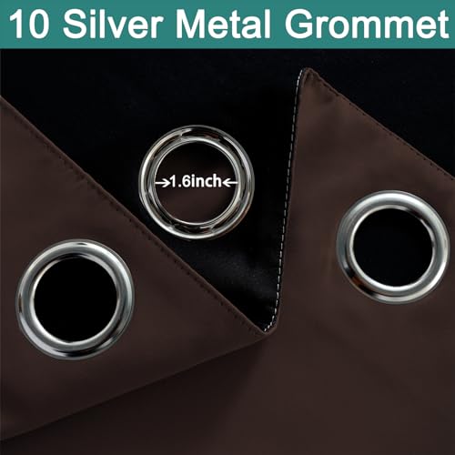 Chocolate Brown Blackout Curtains 84 Inches Long 70" Wide (70"W x 84"L (Pack of 2) / Chocolate Brown)