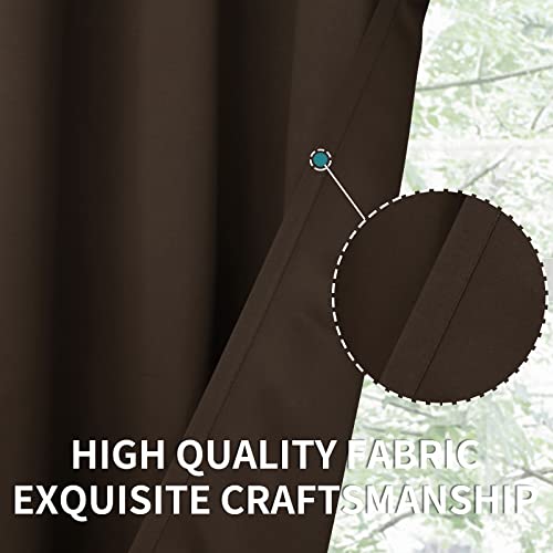 Brown Blackout Curtains for Bedroom 63 Inch Long (Brown / 52"W x 63"L (Pack of 2))