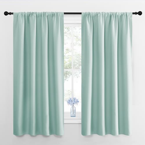 Kitchen Curtains (Aqua / 34"W x 54"L (Pack of 2))