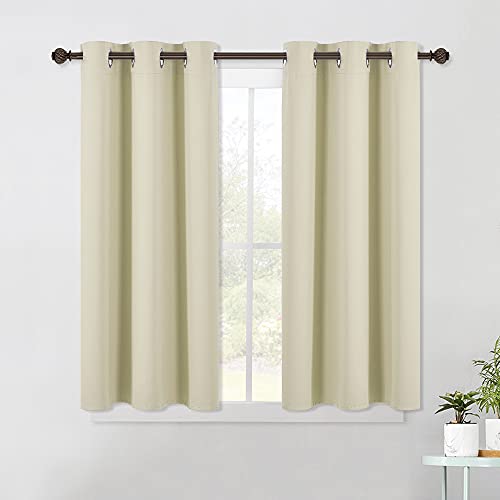 Room Darkening Curtain Panels for Living Room (Beige / 42"W x 45"L (Pack of 2))