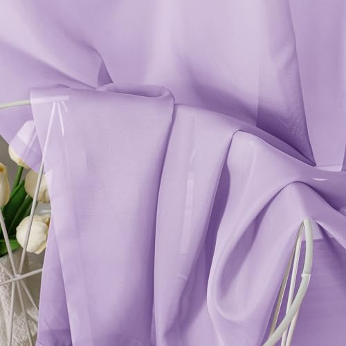 Light Purple Sheer Curtain Panels Pair Sold 63 Inch Length (40"W x 63"L (Pack of 2) / Lavender)