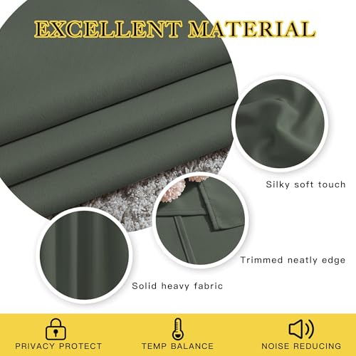 Living Room Curtains 84 inch Long (Dark Mallard / 52"W x 84"L (Pack of 2))