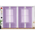 Lavender Sheer Curtains 4 Panels Rod Pocket Semi (Lavender / 52"W x 45"L (Pack of 4))