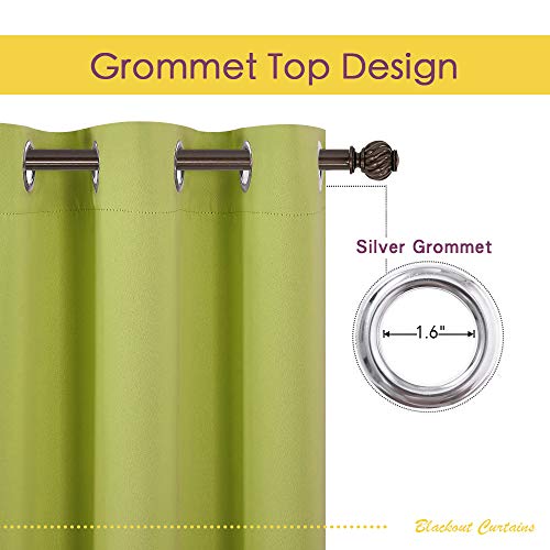 Window Drapery Panels Blackout Curtains (Fresh Green / 42"W x 72"L (Pack of 2))
