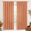 Terracotta Linen Curtains 72 inches Long for Living Room 2 Panels (Terracotta-1 / 52"W x 72"L (Pack of 2))
