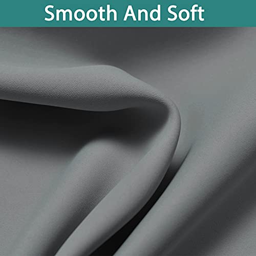 Grey Blackout Curtains 96 Inches Long for Bedroom 52" Wide 1 Panel (52"W x 96"L (Pack of 1) / Grey)