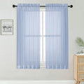Sheer Curtains 63 Inch Length 2 Panels Set for Bedroom Living Room (Demin / 42"W x 63"L (Pack of 2))