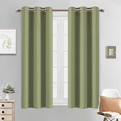 Blackout Curtains 38x54 inch Sage Green Thermal Drapes (Sage Green / 38"W x 54"L (Pack of 2))