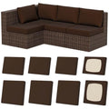 8Pcs Outdoor Cushion Covers (Dark-coffee / Square-large + Rectangle)