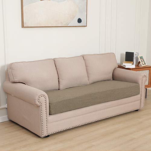 Stretch 1 Piece Couch Cushion Cover for Sofa (Large / Natural)