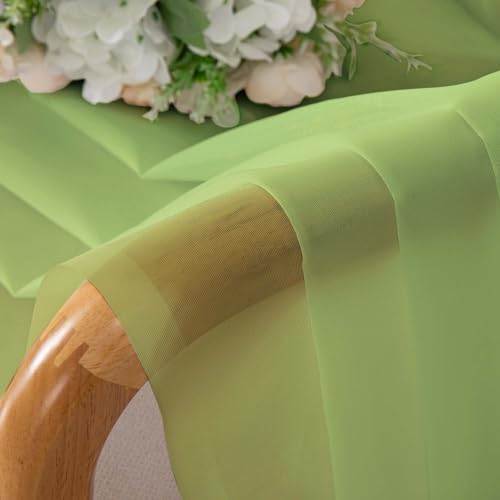 Sheer Curtains 54 Inch Long 2 Panels Set (Lime / 42"W x 54"L (Pack of 2))