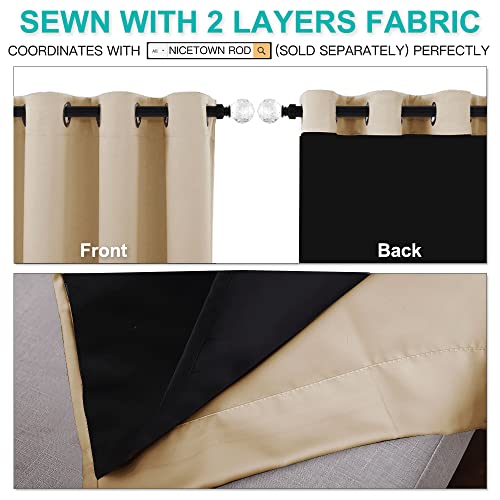 Biscotti Beige Curtains for Living Room 62" w x 84" L 2 Panels (Biscotti Beige / 62"W x 84"L (Pack of 2))