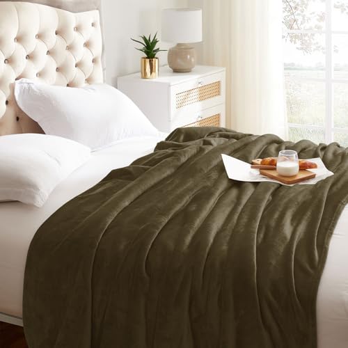 Fleece Blanket Dark Brown Lightweight Super Soft Cozy Fuzzy Bed Blankets Microfiber Factory Shop (Dark Bown / Throw(50"x60"))