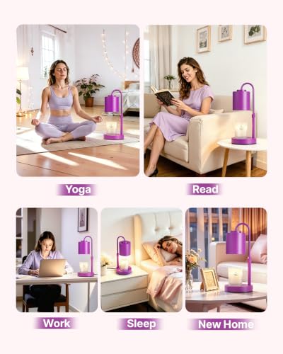 Dimmable Candle Warmer Lamp with Timer (Purple)