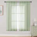 Light Green Sheer Curtains 63 Inch Length 2 Panels Set for Living Room Bedroom (Light Green / 42"W x 63"L (Pack of 2))
