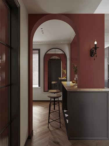 78.7''x17.7''Brick Red Peel and Stick Wallpaper Contact Paper Modern Self Adhesive Wall Paper Removable Textured Solid Color Shelf Cabinet Vinyl Roll (Brick Red / 78.7" x 17.7")