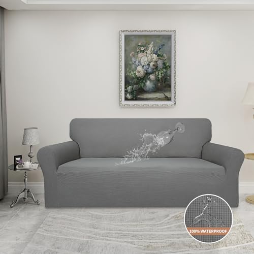 100% Waterproof Couch Cover (Grey / Oversized Sofa)