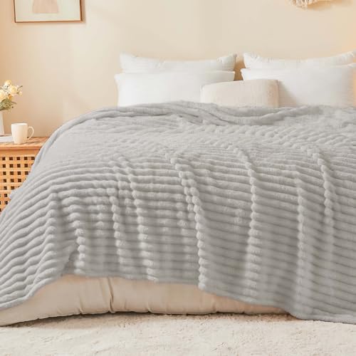 Ribbe Blankets Queen Size for Bed (Light Grey / Queen(90"x90"))