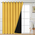 Mustard Yellow Blackout Patio Door Curtain Panels W100 x L84 (100"W x 84"L (Pack of 1) / Mustard Yellow)