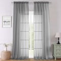 Charcoal Grey Sheer Curtains 120 Inches Long 2 Pcs (Charcoal Grey / 59"W x 120"L (Pack of 2))