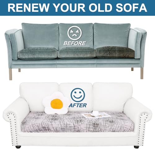 Printed Couch Cushion Covers (Brown and White / Seat 2 Pack)