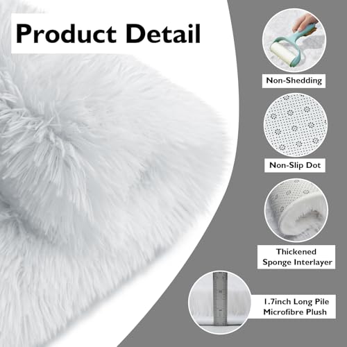 2x3 Area Rugs for Bedroom (White / 2' x 3' (Rectangular))