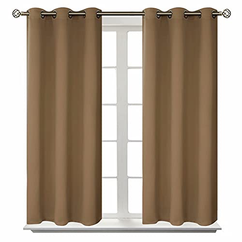 Short Curtains for Small Window 45 Inch Long (Taupe / 38"W x 45"L (Pack of 2))