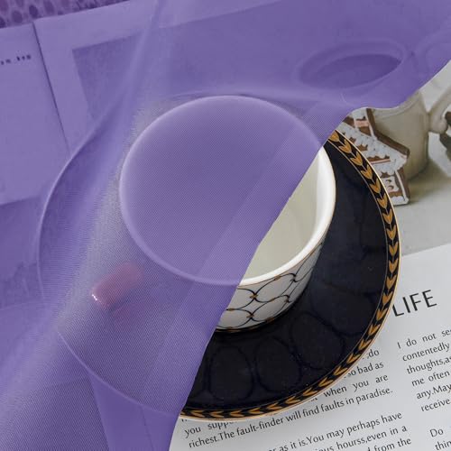 Purple Sheer Valances for Windows (Purple / 42"W x 16"L (Pack of 2))