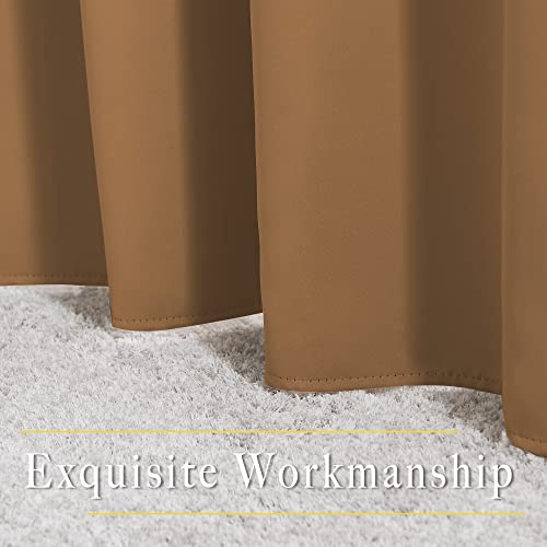 Bedroom Curtains 63 inch Length 2 Panels (Gold Brown / 52"W x 63"L (Pack of 2))