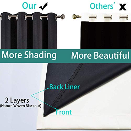 Cream 100% Blackout Curtains 72 Inches Long for Bedroom 52" Wide (52"W x 72"L (Pack of 2) / Cream)