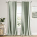Mist Sage 100% Blackout Linen Curtains 90 Inch Length 2 Panels Set for Living Room Bedroom Back Tab (Mist Sage / 52"W x 90"L (Pack of 2))