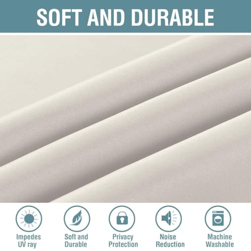 Light Blocking Curtain for Living Room Thermal Insulated Window Treatment Panel (52"W x 102"L (Pack of 1) / Ivory)