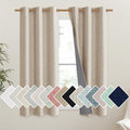 Cream 100% Blackout Linen Curtains 45 inch Long Burg for Dining Room (42"W x 45"L (Pack of 2) / Cream)