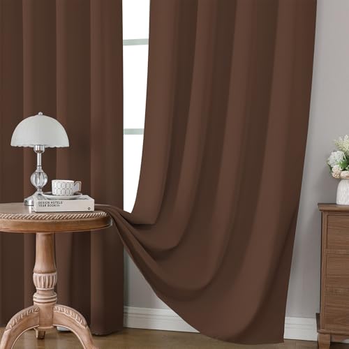 Custom Blackout Curtains for Bedroom Living Room (Brown / Customsize)
